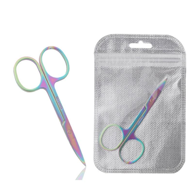 Color Titanium Eyebrow Trimmer Eyelash Thinning Shears Shaping Eyebrow Eyelash Hair Clips Scissors